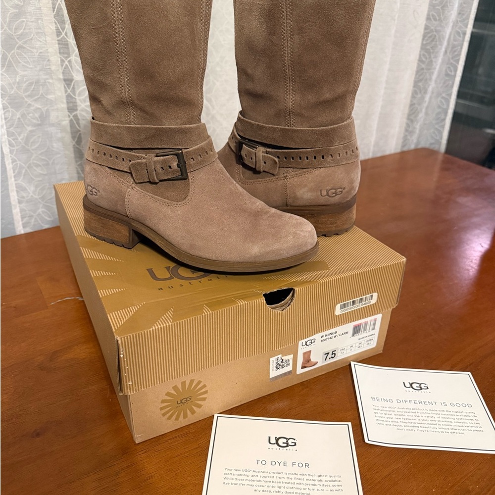 UGG Women's Brown Suede Heeled Boots